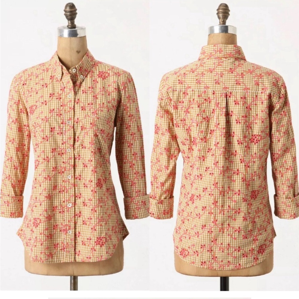 Odille by Anthropologie Long Sleeve with Embellished/Embroidered Design
